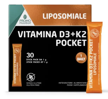 Liposomiale Integratore Alimentare di Vitamina D3+K2 30 Stick